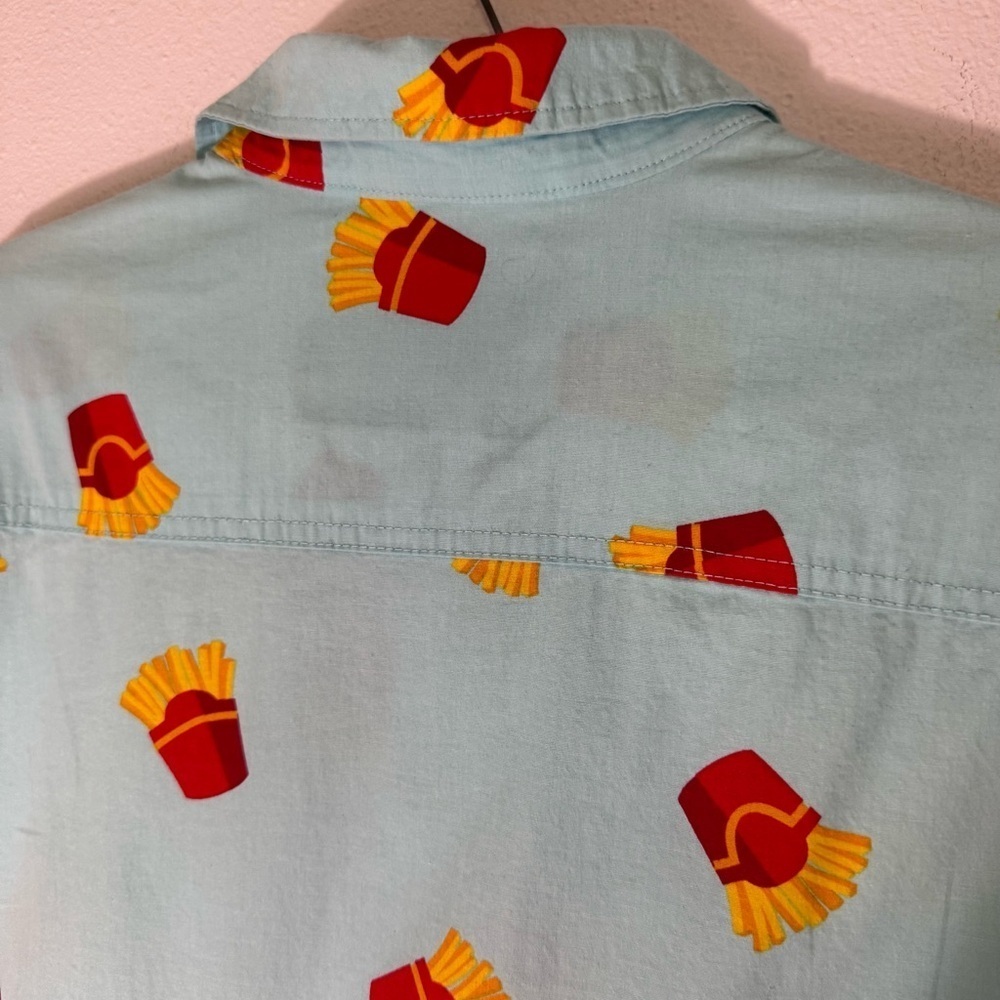 Five Points Industries NYC blue French fry print short sleeve button down size M - Picture 5 of 16